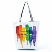 Rainbow English Printed Casual Shoulder Bag