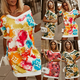 Fashion Printing Plus Size Women's Dress Summer