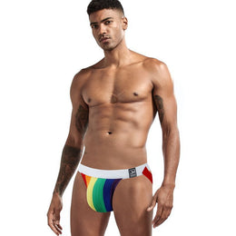 Gay Pride Men's Sports Fitness Rainbow Double Thong