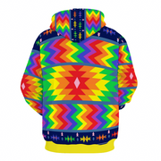 Pride Hoodie Native American Pattern Rainbow Flag LGBTQ  Gay Pride
