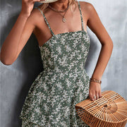 TN Sexy Backless Floral Shorts Lace Up Jumpsuit Beach Backless Dress