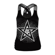 TN Women's Star Criss Cross Back Tank Top Vest Sleeveless Tees