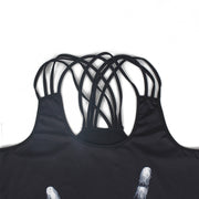 TN Women's Sign of the Horns Criss Cross Back Tank Top