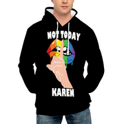 Men's Gay Pride Hoodie, Not Today Karen Hoodie, Lesbian Gay Pride Hoodie, Unisex Hoodies Novelty Pullover Sweatshirts with Pockets