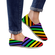 Gay Pride Rainbow Shoes Slip-on Canvas Shoes Leisure Shoes, Slip-0ns