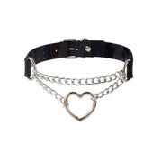 Gay Men's Collar, Geometric Heart Leather Clavicle Necklace Perfect Gifts