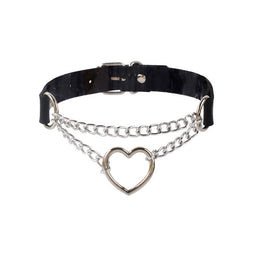 Gay Men's Collar, Geometric Heart Leather Clavicle Necklace Perfect Gifts