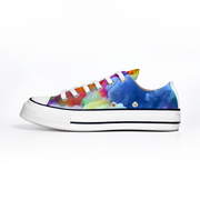 Gay Pride rainbow Cloud Sneakers Unisex Low Top Canvas Shoes, Gay Pride Snekers