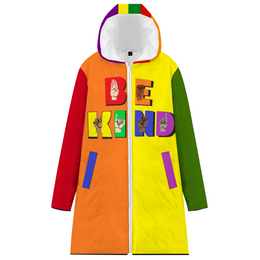 Gay Pride Coat, Gay Pride Jacket, Gay Pride Bubble Coat Full-Zip Hooded Jacket, Gay Pride Hoodie 