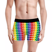 Rainbow Heart Men's Short Pants Summer Swimwear Beach Trunks
