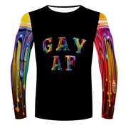 Gay Pride Men's  Muscle Fit long sleeve shirt, long sleeve muscle fit t-shirt, LGBTQ+ Men's muscle fit t-shirt, Gay AF long sleeve muscle fit t-shirt, Gay muscle fit t-shirt