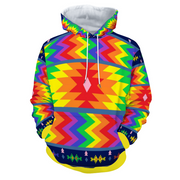 Pride Hoodie Native American Pattern Rainbow Flag LGBTQ  Gay Pride