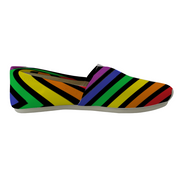 Gay Pride Rainbow Shoes Slip-on Canvas Shoes Leisure Shoes, Slip-0ns