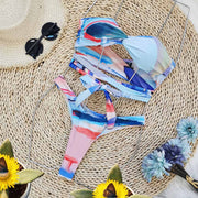 TN One Piece High Waist Swimsuit Strap Bikini Summer Sexy Swimwear