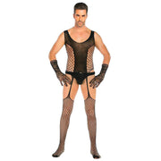 Men's mesh bodysuit - men's pantyhose - men's stockings - men's tights - men's sexy outfit - men's fishnet stockings - men's lingerie - Showyourgaypride.com