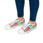 Women's Low Top Sneakers - Women's Low Top shoes - Women's Tennis Shoes - Women's Smiley Face Sneakers - Women's Smiley Face Shoes - Smile - Showyourgaypride.com