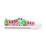 Women's Low Top Sneakers - Women's Low Top shoes - Women's Tennis Shoes - Women's Smiley Face Sneakers - Women's Smiley Face Shoes - Smile - Showyourgaypride.com
