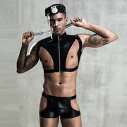 Cos Suit Police Suit High-end Series Patent Leather Tight Men