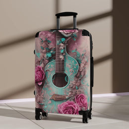 Women's suitcase, Women suitcase, Suitcase for Women, Men Suitcase, Lady's suitcase, Rose and Guitar Suitcase, Feminine suitcase - Showyourgaypride.com