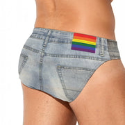 Mens Brief Swimwear - Mens bikini Swimwear - Mens Swimwear Thong -Mens swimwear bikini - Rainbow Flag Mens Bikini - Mens Thong Swimwear - Showyourgaypride.com