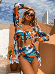 CJ Women's Fashion Popular Print Three Piece Swimwear - Showyourgaypride.com