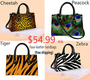Zebra print handbag / Cheetah  handbag / Tiger handbag / Peacock  handbag / animal print wallet / animal print handbag / animal  print purse - Showyourgaypride.com