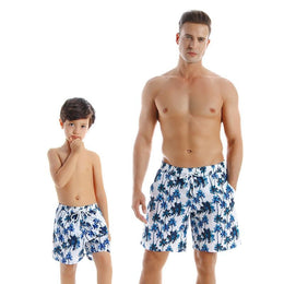 Coconut Trees Print Parent-Child One-Piece Swimsuit Print Parent-Child One-Piece Swimsuit - Showyourgaypride.com