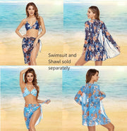 This tropical swimsuit  and shawl are some seriously sexy swimwear that look like they are right out of Hawai'i! - Showyourgaypride.com