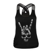 Women's Sign of the Horns Criss Cross Back Tank Top - Showyourgaypride.com