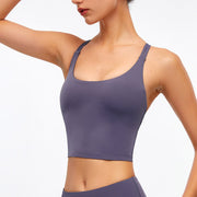 Women's Athletic Bra Sports Criss Cross Tank Top with Padding - Showyourgaypride.com