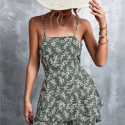 Sexy Backless Floral Shorts Lace Up Jumpsuit Beach Backless Dress - Showyourgaypride.com