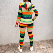 Women's Long Sleeve Hooded Tracksuit Casual Long Pants Sports Set - Showyourgaypride.com