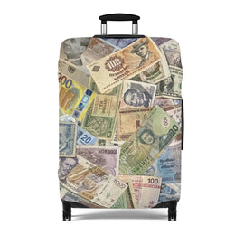 World Currency Suitcase Luggage Cover, perfect luggage cover for a world traveler, always find your covered suit case in baggage claim! - Showyourgaypride.com