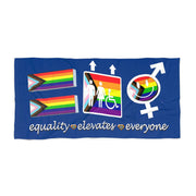Gay Pride Equality Elevates Everyone Beach Towel- Gay pride towel - Showyourgaypride.com