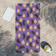 Gay Pride Bottom and Top (peach and eggplant) Beach Towel (purple). Perfect for summer fun at Pride or at the beach! - Showyourgaypride.com