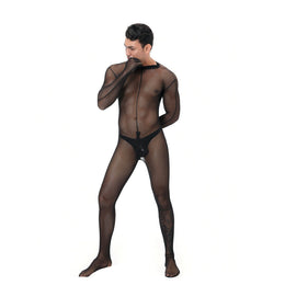 Men's Sexy Bodysuit Lingerie Bar Performance Fishnet net Hose for Men Sexy Men - Showyourgaypride.com