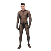 Men's Sexy Bodysuit Lingerie Bar Performance Fishnet net Hose for Men Sexy Men - Showyourgaypride.com