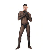 Men's Sexy Bodysuit Lingerie Bar Performance Fishnet net Hose for Men Sexy Men - Showyourgaypride.com