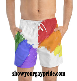 Pride, Gay Pride, Men's swimsuit, Men's swimming trunks, Men's bikini swimsuit, Queer Clothes, gay bathing suit, rainbow flag - Showyourgaypride.com