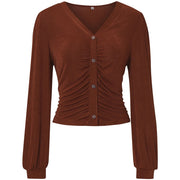 TN Classic Button Down Long Sleeve V-Neck Soft Knit Cardigan