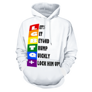 Gay Pride Hoodie, LGBTQ+ Gay Pride Hoodie, Anti-Trump, Anti-MAGA, Trump 2024, Biden 2024 Hoodie with pockets