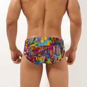 Gay Pride Men's Bikini High Heel Print Swimming Trunks Fashion Briefs  for Men's Triangle