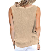 TN Women's Waffle-knit Tank Top V-neck Criss Cross Tank