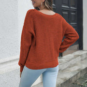 TN Women's Criss Cross V Back Sweaters Long Sleeve Knitted Pullover Jumper Top