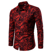 Autumn and Winter Mens Shirt Printed Casual Long Sleeved Shirt Slim Fit Male Social Dress Shirt For Men - Show Your Gay Pride