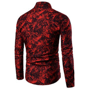 Autumn and Winter Mens Shirt Printed Casual Long Sleeved Shirt Slim Fit Male Social Dress Shirt For Men - Show Your Gay Pride