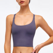 TN Women's Athletic Bra Sports Criss Cross Tank Top with Padding