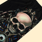 Halloween Skeleton Head 3D Print Skintight High-waisted Yoga Leggings for Ladies