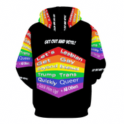 LGBTQ Gay Pride Hoodie, Anti-Trump Hoodie, Gay Pride Hoodie, Trump 2024 Hoodie, Biden 2024 Hoodie, Let's Go Brandon, Fuck Trump, Anti-MAGA