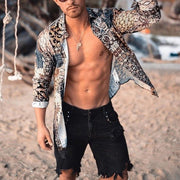 Beach Plus Size Print Casual Long-sleeved Shirt - Show Your Gay Pride